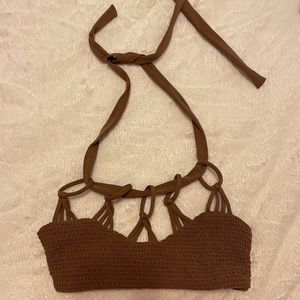 tori praver brown bikini top